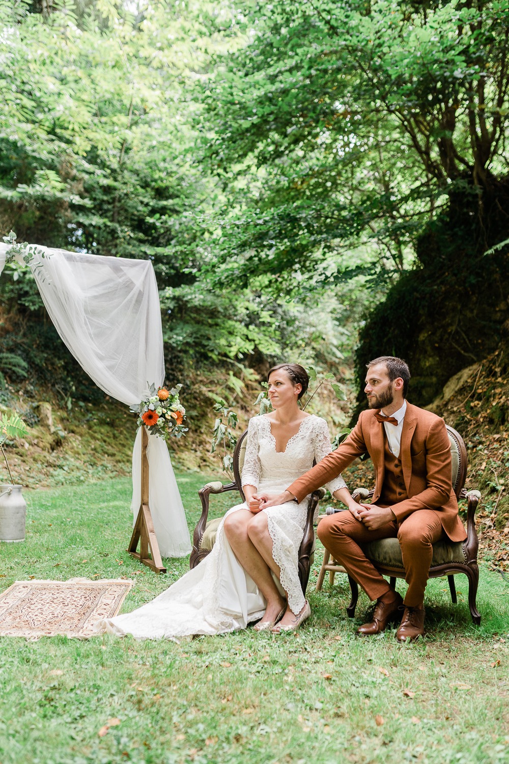 Mariage et cérémonie laïque dans une pépinière en Bretagne