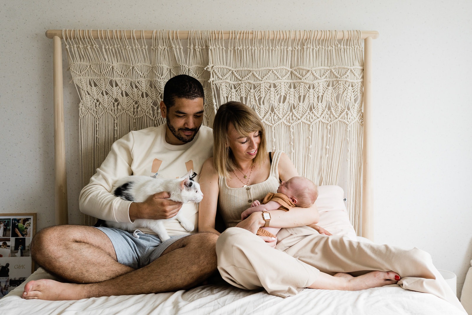 photos de bébé nouveau-né avec chat 